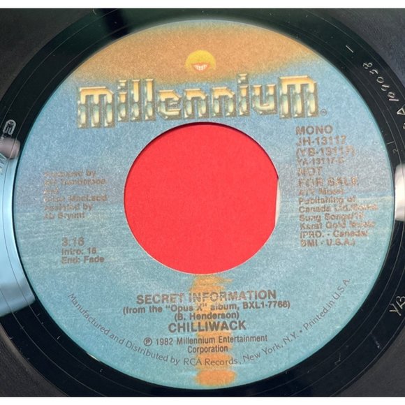 Chilliwack Secret Information 45 Rock Promo VG+ Millenium 13117 - Picture 2 of 4